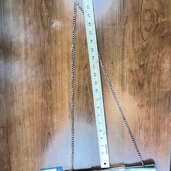 Brand New Charming Tailor Gold Clutch Convertible Shoulder Bag Vegan Leather - Picture 12 of 16